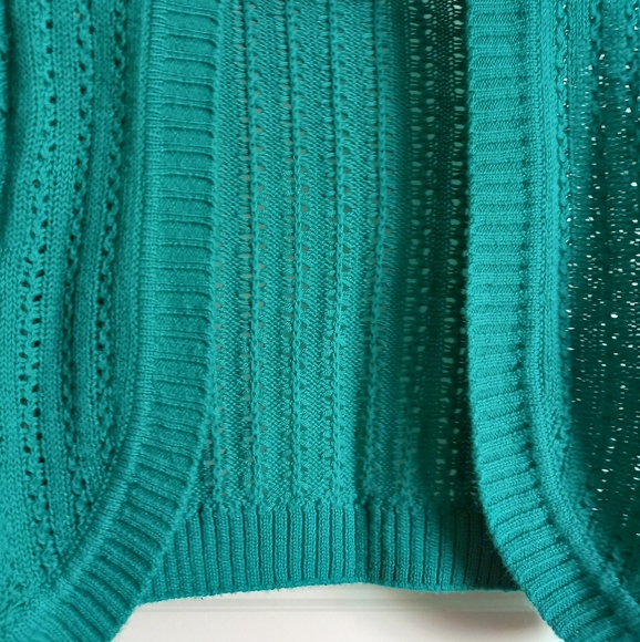 George Teal Short Sleeve Crochet Bolero Shrug Sweater - Picture 4 of 4